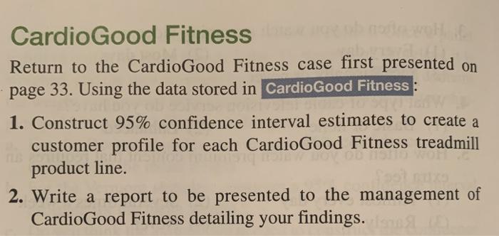 Solved Cardio Good Fitness CardioGood Fitness is a developer