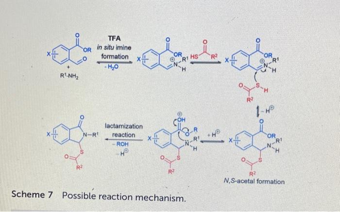 Solved 6b,75%TFA in situ imine formation R1−NH2 −H2O | Chegg.com