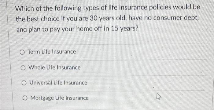 Which of the following best describes term life insurance