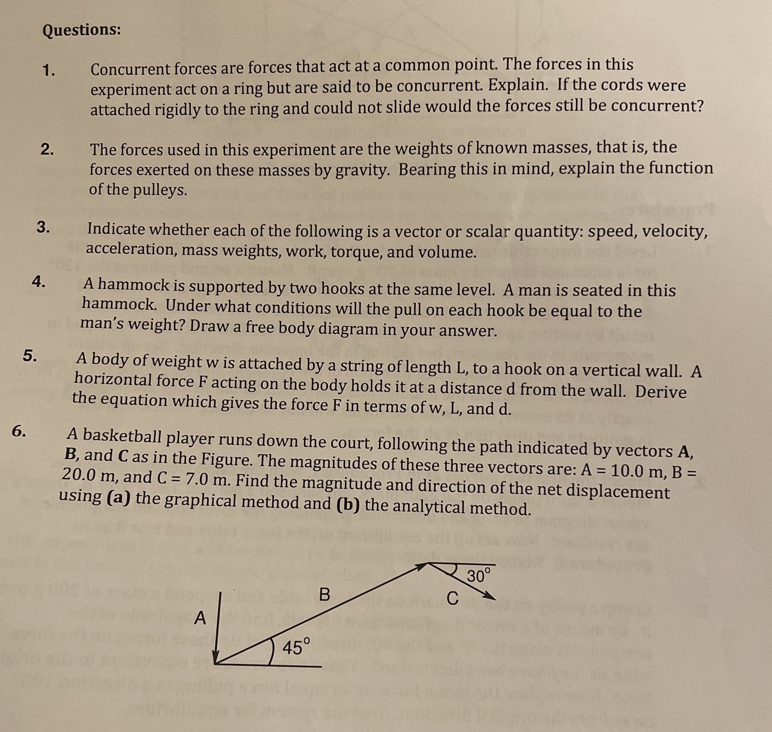 Solved Questions:Concurrent forces are forces that act at a | Chegg.com