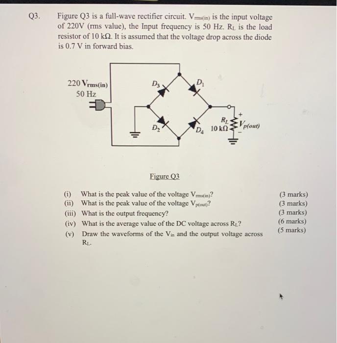 Solved Q1 Refer To The Below Circuit, With Supply Voltage | Chegg.com