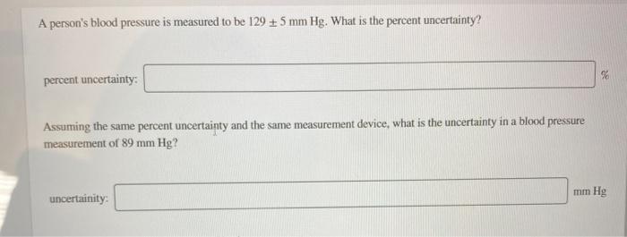 Solved A Person S Blood Pressure Is Measured To Be 129 5 Chegg Com