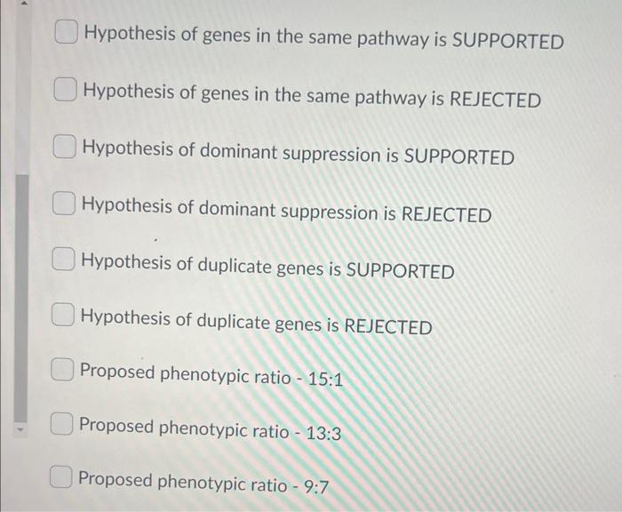 Hypothesis of genes in the same pathway is SUPPORTED Hypothesis of genes in the same pathway is REJECTED Hypothesis of domina