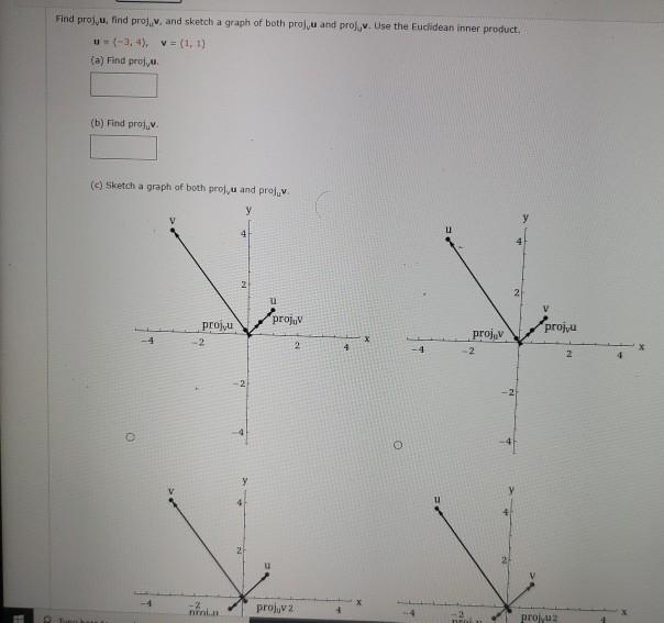 Solved Find proju, find proj.. and sketch a graph of both | Chegg.com