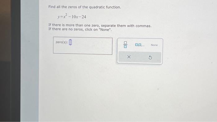 find the zeros of quadratic equation x 2 7x 10