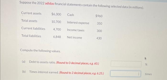 Solved Suppose The 2022 Adidas Financial Statements Contain | Chegg.com