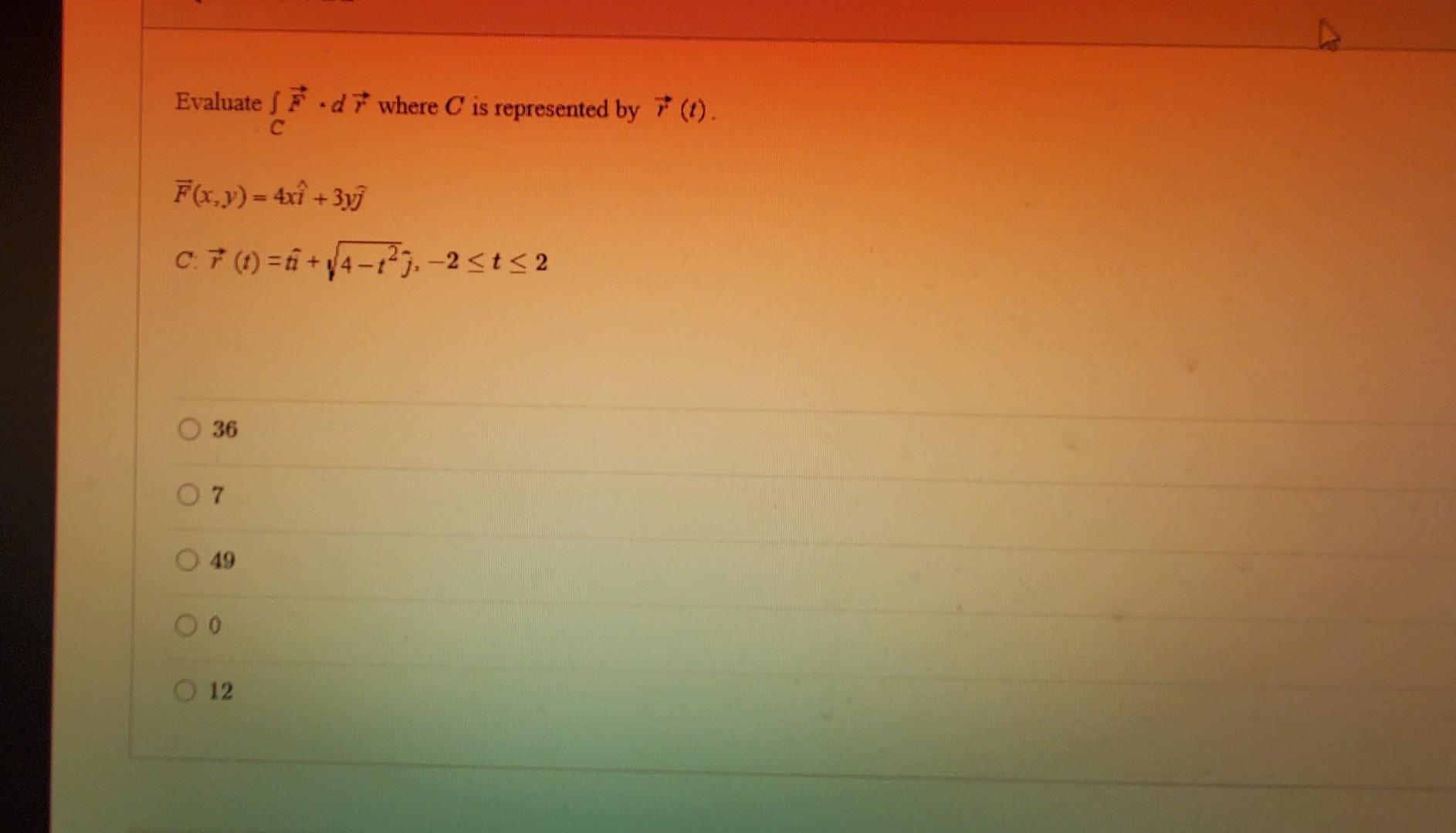 Solved Evaluate ∫cf⋅dr Where C Is Represented By R T