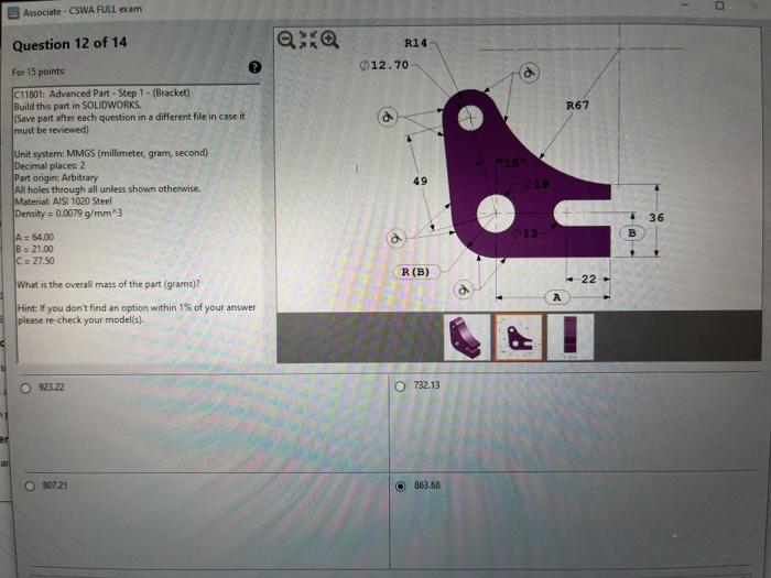 Solved Associate - CSWA FULL Exam Question 12 Of 14 For 15 | Chegg.com