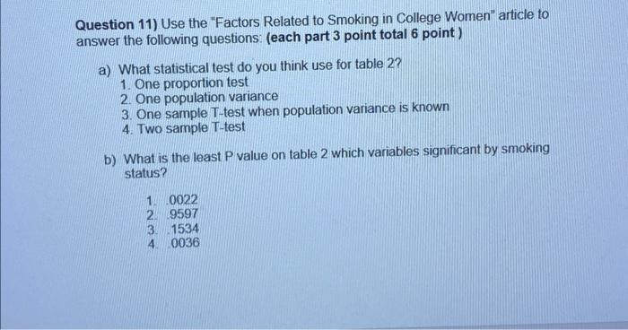 Solved Question 11) Use the 
