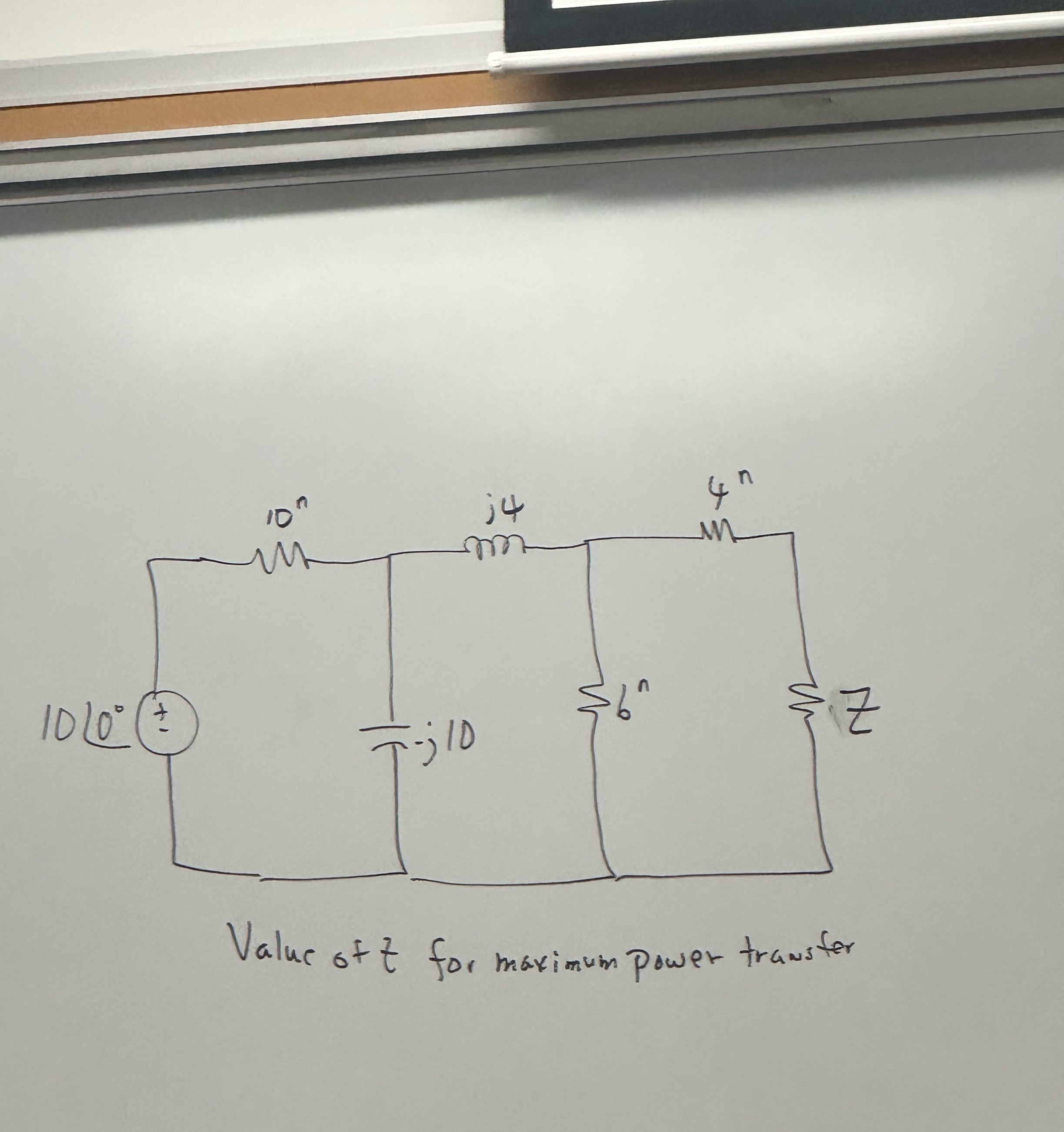 Solved Value of Z for maximum power trans fer | Chegg.com