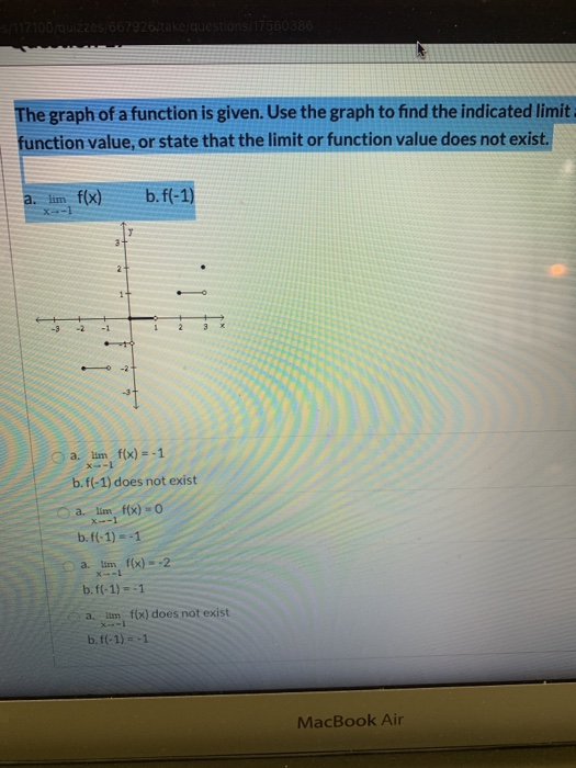 Solved The graph of a function is given. Use the graph to | Chegg.com