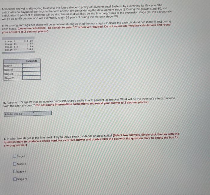 Solved A Financial Analyst Is Attempting To Assess The | Chegg.com