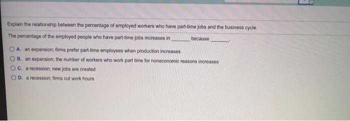 Solved Because Explain The Relationship Between The Chegg