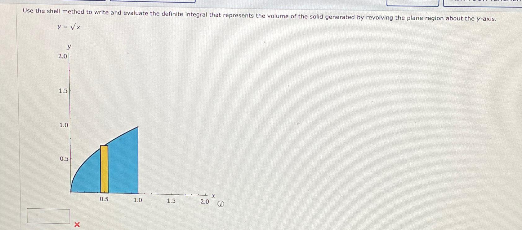 Solved Use the shell method to write and evaluate the | Chegg.com