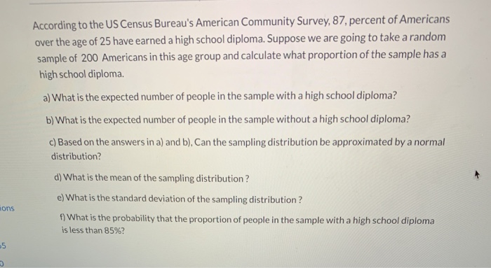 Solved According To The US Census Bureau's American | Chegg.com