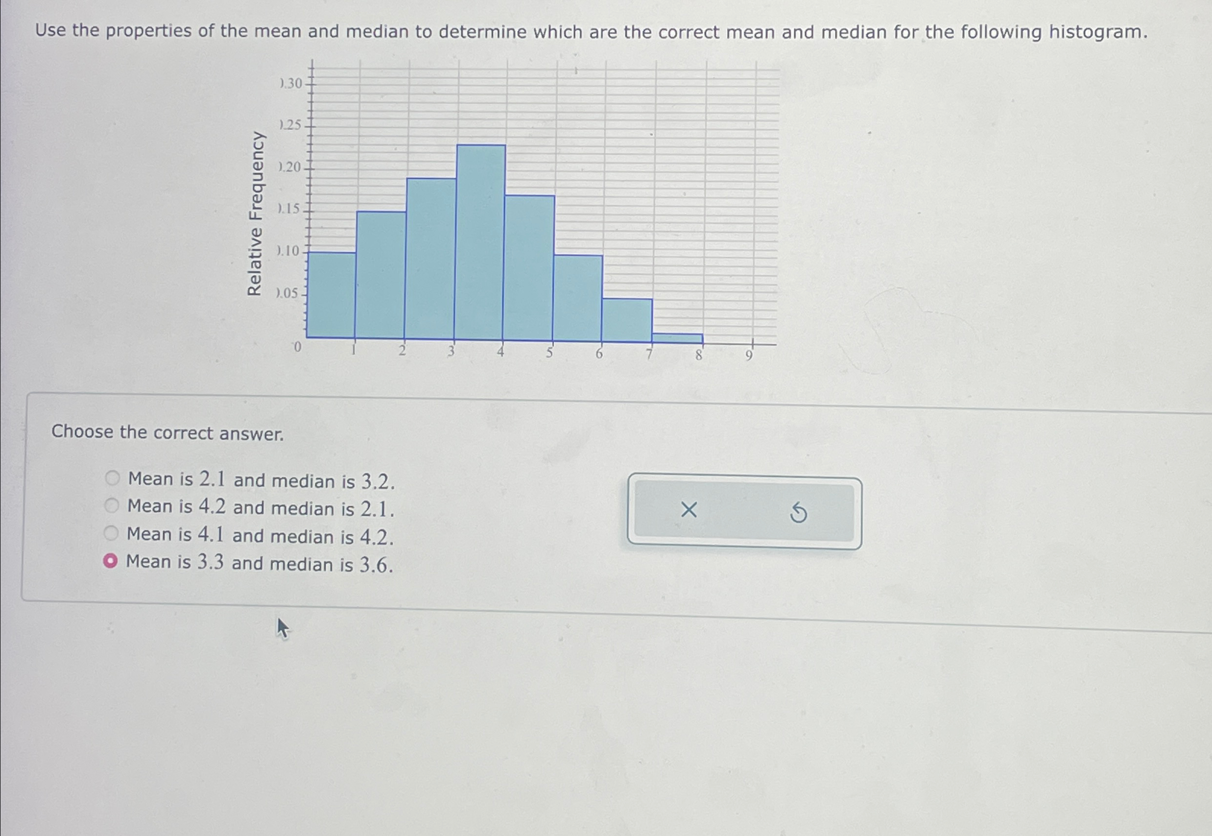 Solved Use the properties of the mean and median to | Chegg.com