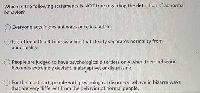 Solved Which Of The Following Statements Is Not True | Chegg.com