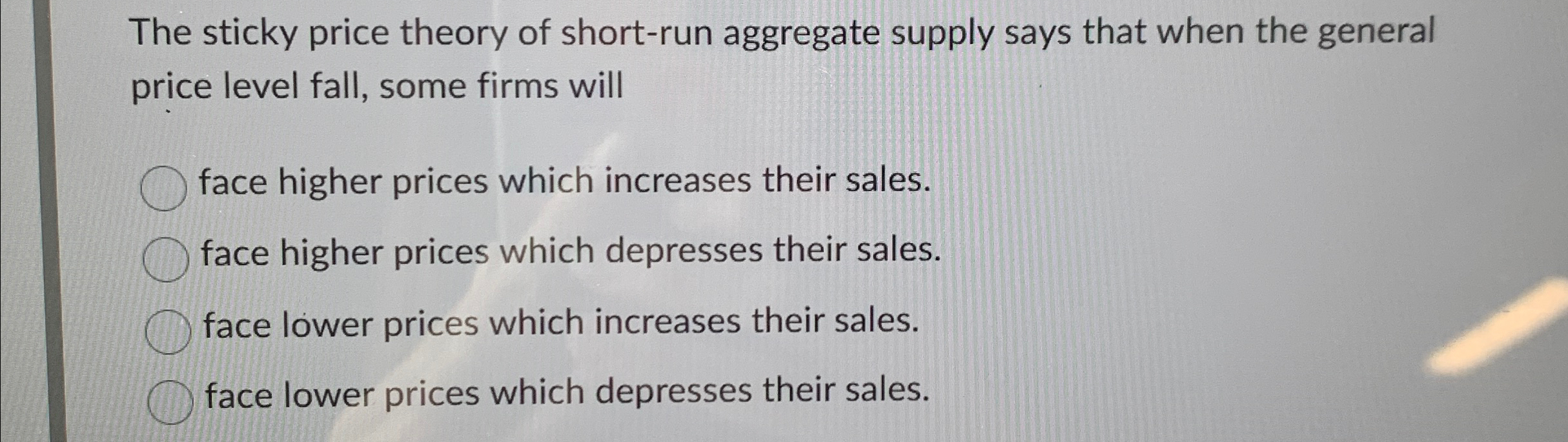 Solved The sticky price theory of short-run aggregate supply | Chegg.com