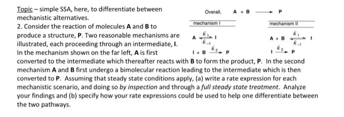 Solved A + B Mechanism Mechanism 11 1 A + B Topic - Simple | Chegg.com