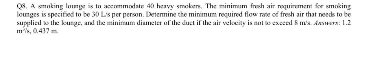 Solved Q8. ﻿A Smoking Lounge Is To Accommodate 40 ﻿heavy Australia