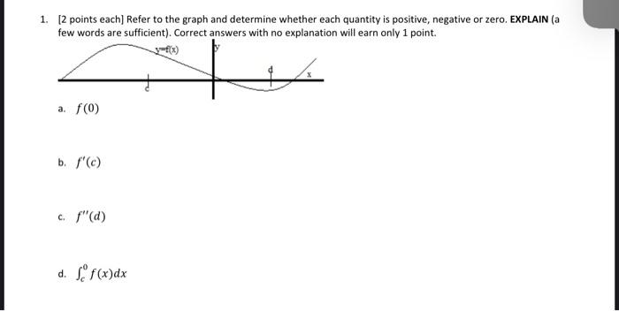 Solved 1. [2 points each] Refer to the graph and determine | Chegg.com