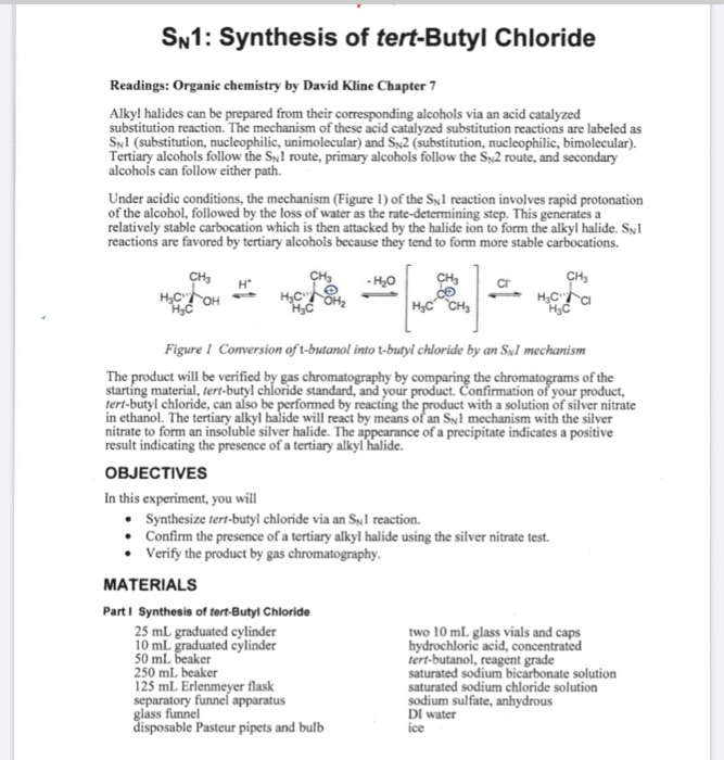 tert butyl chloride sn1 reaction