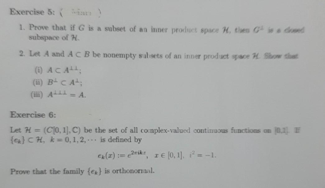 Solved Functional Analysis I want to solve 5 and 6 in | Chegg.com
