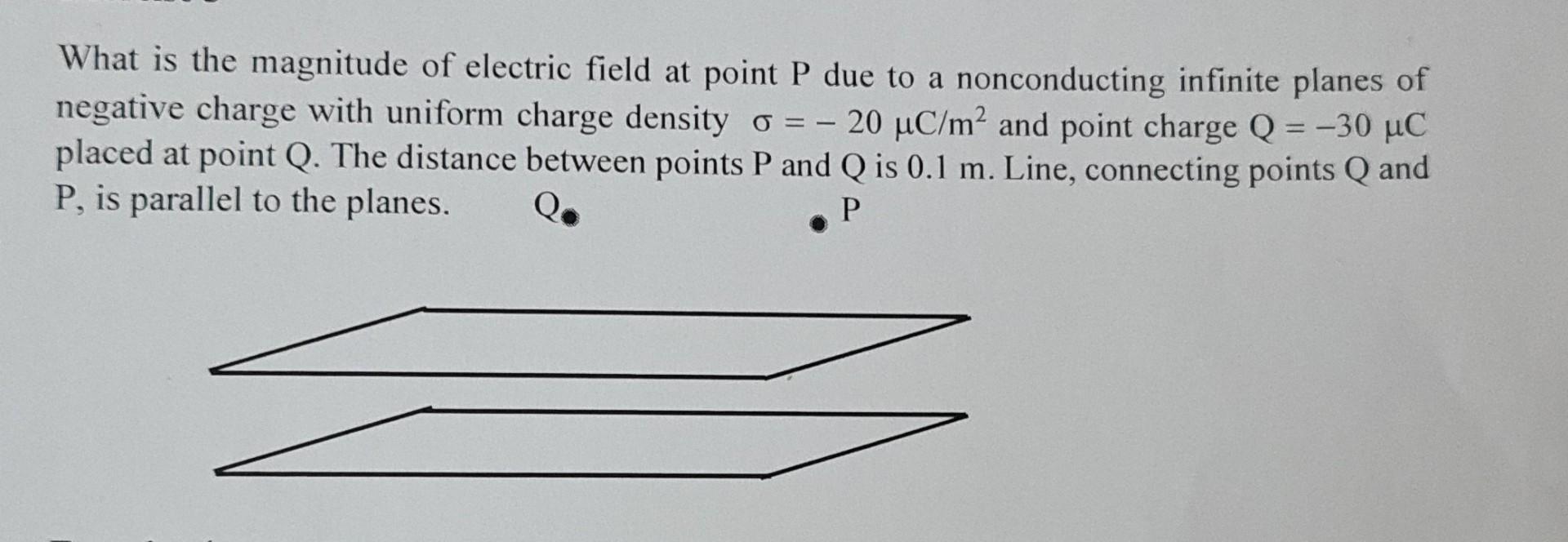 Solved What is the magnitude of electric field at point P | Chegg.com