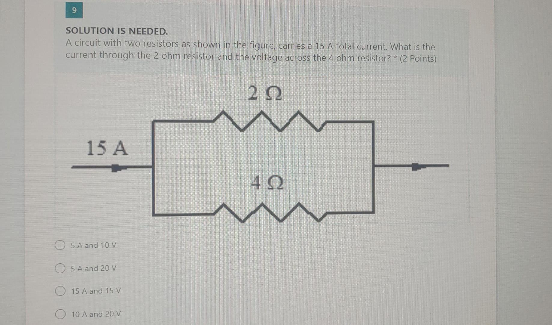 Solved 9 SOLUTION IS NEEDED. A circuit with two resistors as