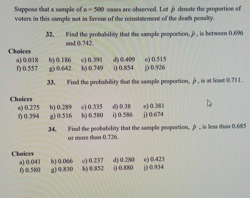 Solved Suppose That A Sample Of N 500 Cases Are Observed Chegg Com