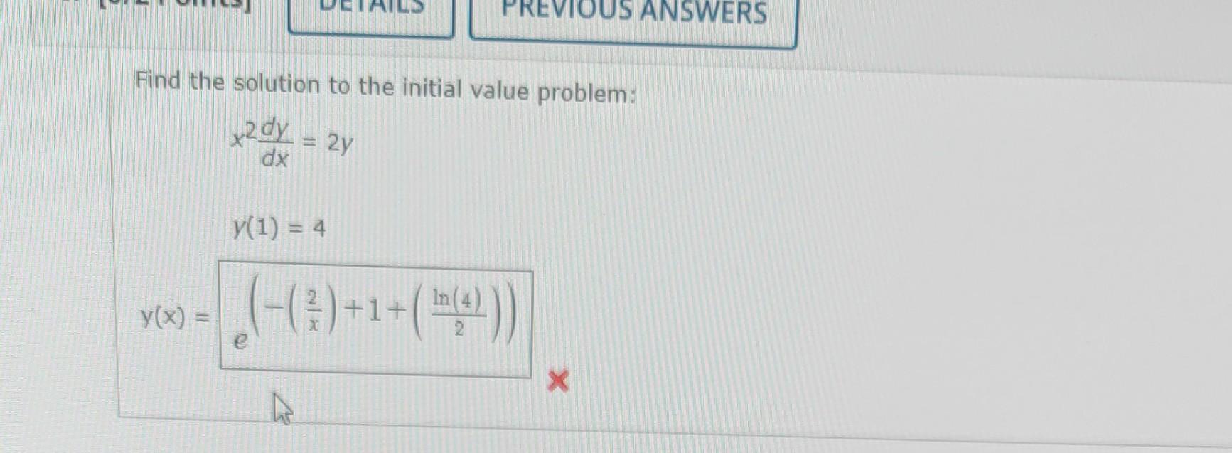 Solved PREVIC ANSWERS Find The Solution To The Initial Value Chegg