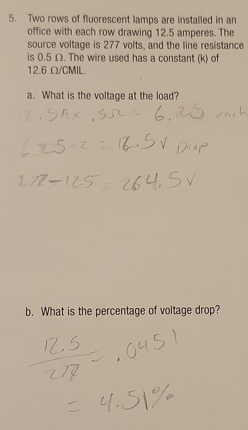 Solved 5. Two rows of fluorescent lamps are installed in an