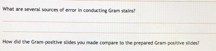 Solved What are several sources of error in conducting Gram | Chegg.com