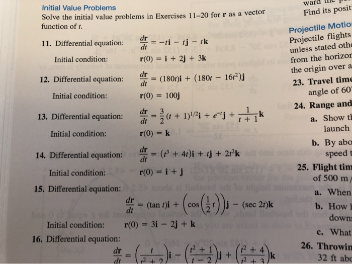 Solved Ward Initial Value Problems Solve The Initial Value 7410