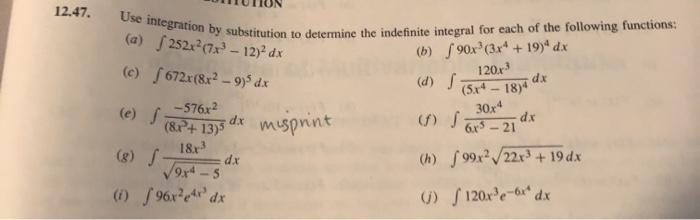 Solved Use integration by substitution to determine the | Chegg.com