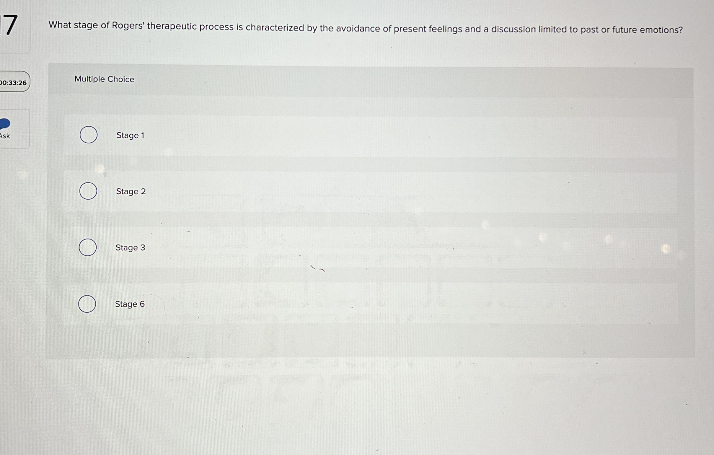 Solved 7What stage of Rogers' therapeutic process is | Chegg.com