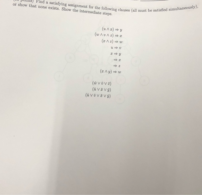 113 Find A Satisfying Assignment For The Follo Or Chegg Com