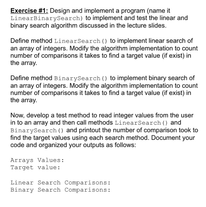 Solved Exercise #1: Design And Implement A Program (name It | Chegg.com