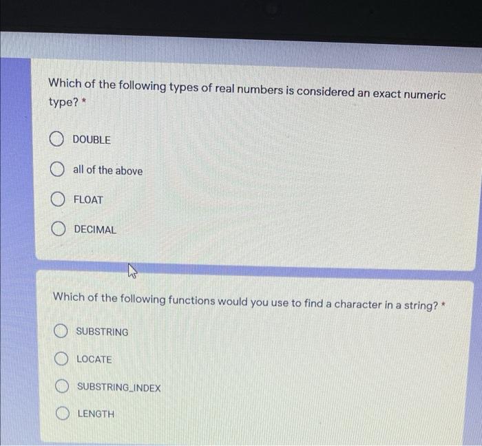 Solved Which Of The Following Types Of Real Numbers Is Chegg