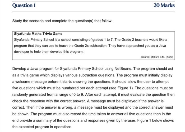 Solved Question 1 20 Marks Study the scenario and complete | Chegg.com