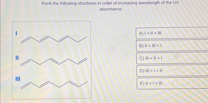 Solved Rank the following structures in order of increasing | Chegg.com