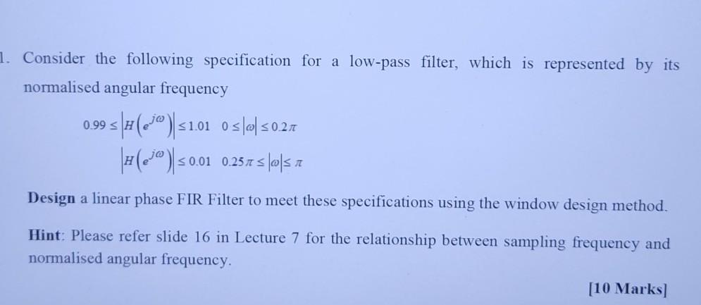Solved 1. Consider the following specification for a | Chegg.com