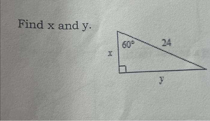 Find x and y | Chegg.com