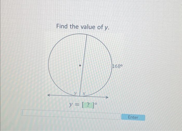 find the value of y y2=169