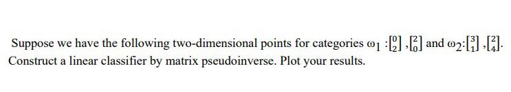 Solved Suppose we have the following two-dimensional points | Chegg.com