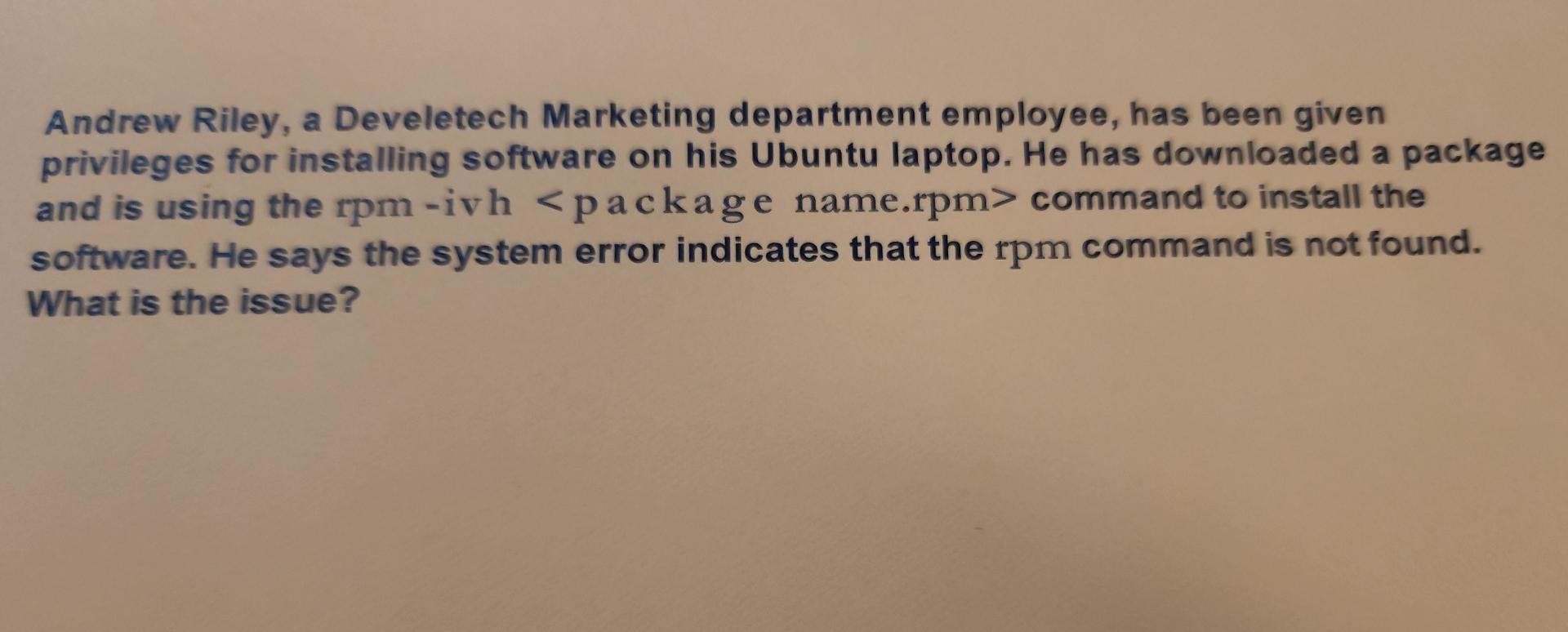 Solved Andrew Riley A Develetech Marketing Department Chegg