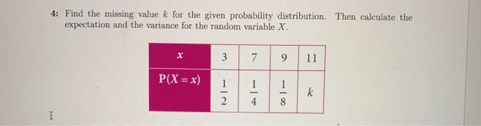 how to find value of k in probability distribution