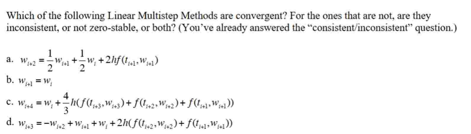 Which of ﻿the following Linear Multistep Methods are | Chegg.com