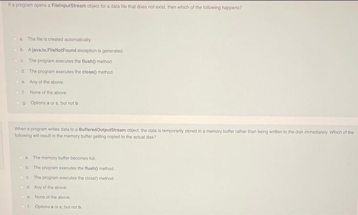 Solved If a program opens a Filelaputstream object for a | Chegg.com