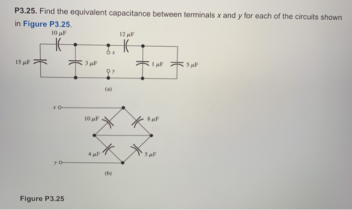 Solved P3.25. Find The Equivalent Capacitance Between | Chegg.com